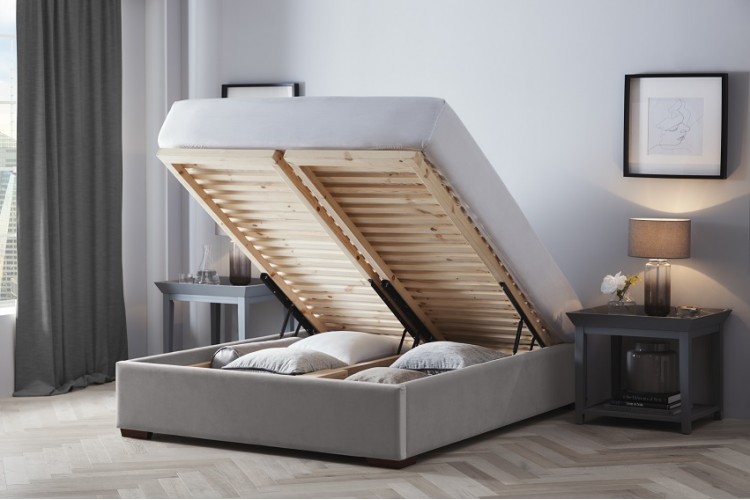 Leto headboard and storage bed base